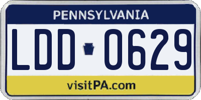 PA license plate LDD0629