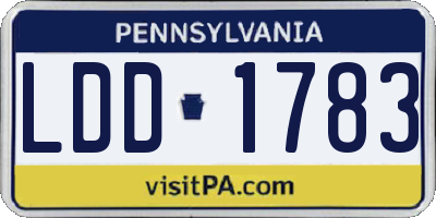 PA license plate LDD1783
