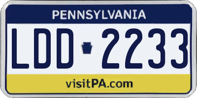 PA license plate LDD2233