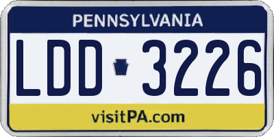 PA license plate LDD3226