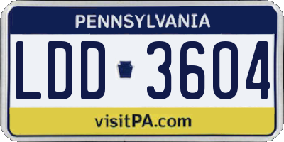 PA license plate LDD3604