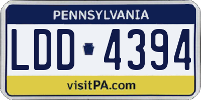 PA license plate LDD4394