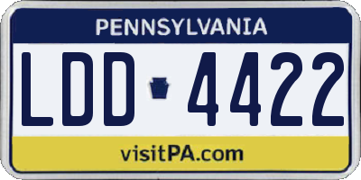 PA license plate LDD4422