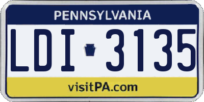 PA license plate LDI3135