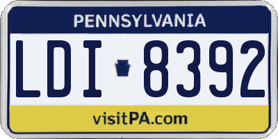 PA license plate LDI8392