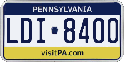 PA license plate LDI8400