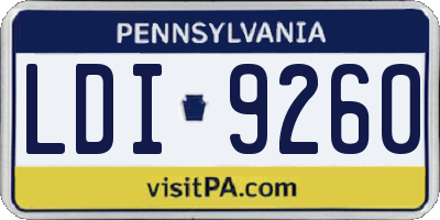 PA license plate LDI9260