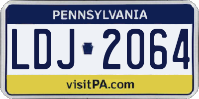 PA license plate LDJ2064