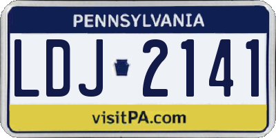 PA license plate LDJ2141