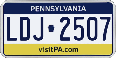 PA license plate LDJ2507