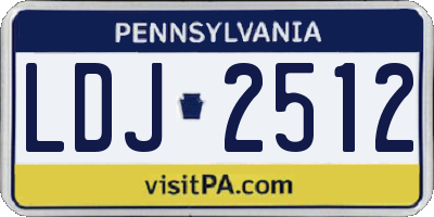 PA license plate LDJ2512
