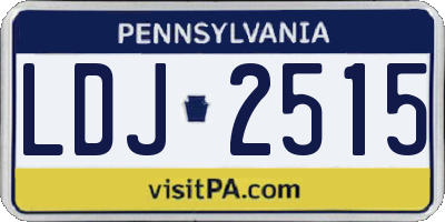 PA license plate LDJ2515