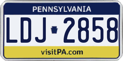 PA license plate LDJ2858