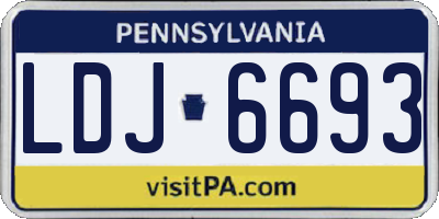 PA license plate LDJ6693
