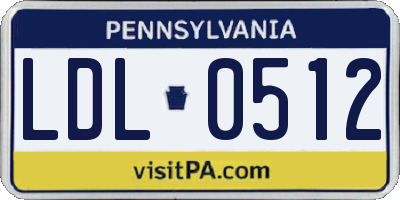 PA license plate LDL0512