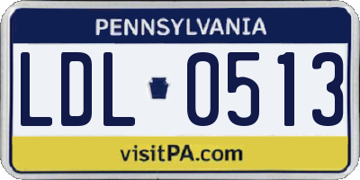 PA license plate LDL0513