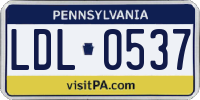 PA license plate LDL0537