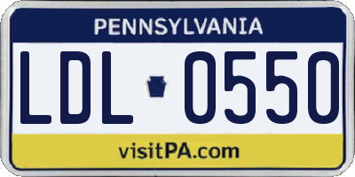 PA license plate LDL0550