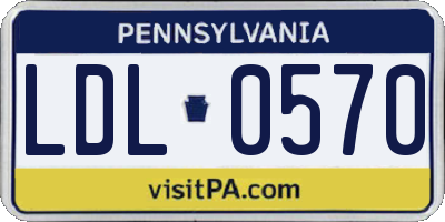 PA license plate LDL0570