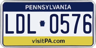 PA license plate LDL0576