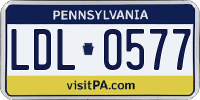 PA license plate LDL0577