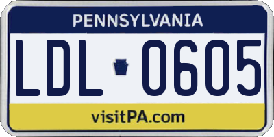 PA license plate LDL0605