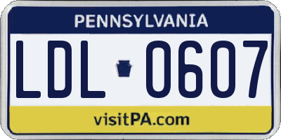PA license plate LDL0607