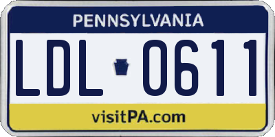 PA license plate LDL0611