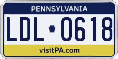 PA license plate LDL0618