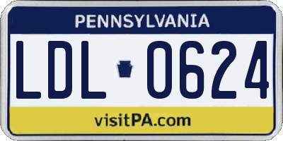 PA license plate LDL0624