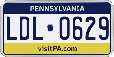 PA license plate LDL0629