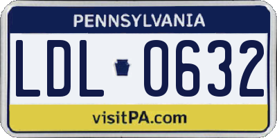 PA license plate LDL0632