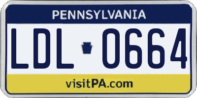 PA license plate LDL0664