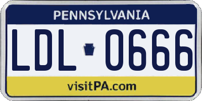 PA license plate LDL0666