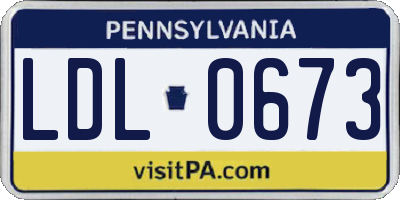PA license plate LDL0673