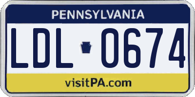 PA license plate LDL0674