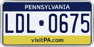 PA license plate LDL0675
