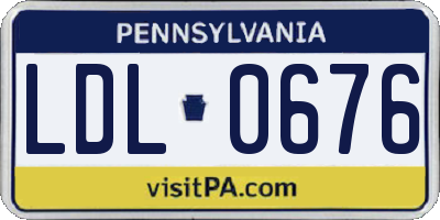 PA license plate LDL0676