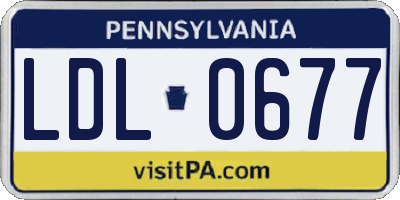 PA license plate LDL0677