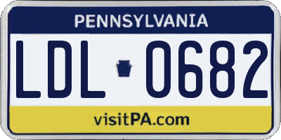PA license plate LDL0682