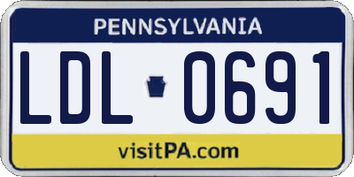 PA license plate LDL0691