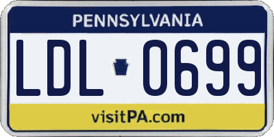 PA license plate LDL0699