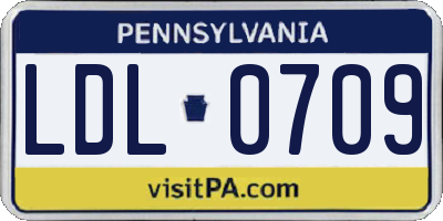 PA license plate LDL0709