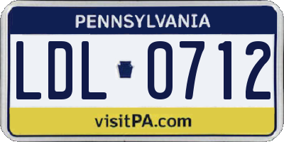 PA license plate LDL0712