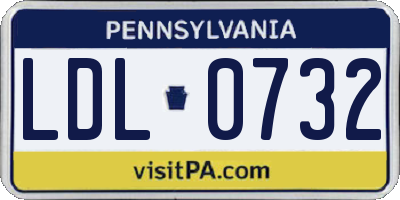 PA license plate LDL0732