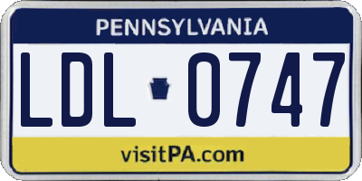 PA license plate LDL0747