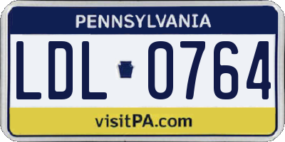 PA license plate LDL0764