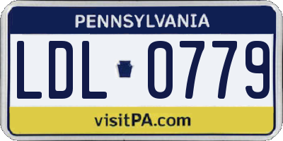 PA license plate LDL0779