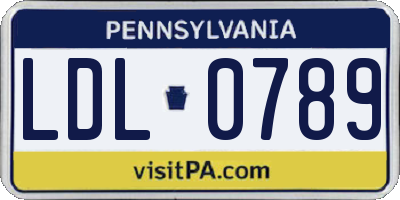 PA license plate LDL0789