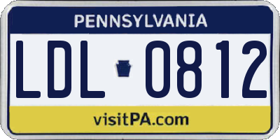 PA license plate LDL0812